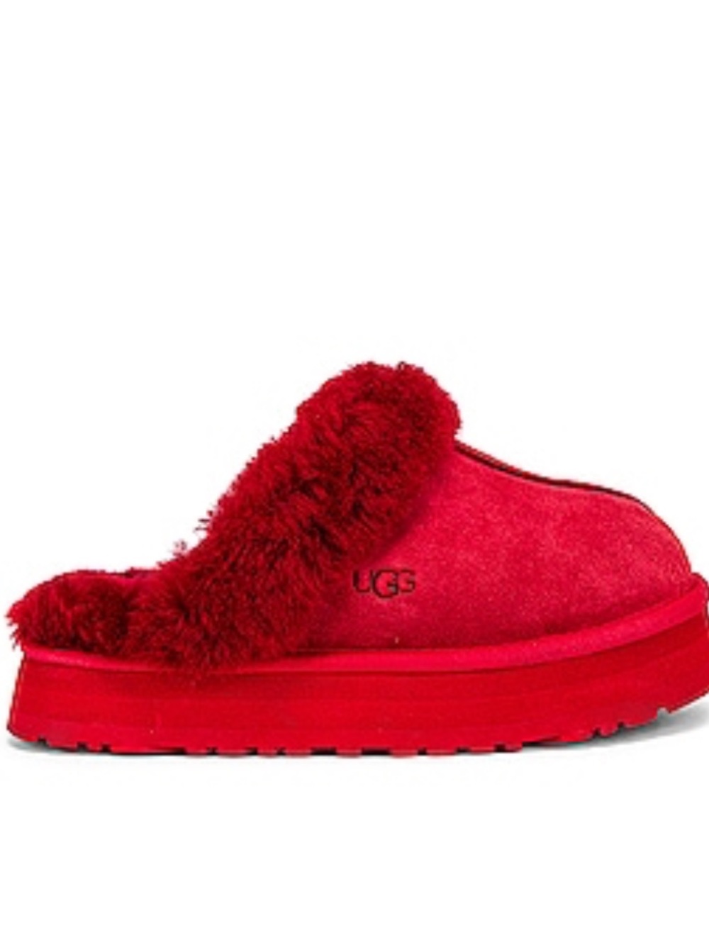 Like new! Ugg samba red Disqueete platform slippers size 8